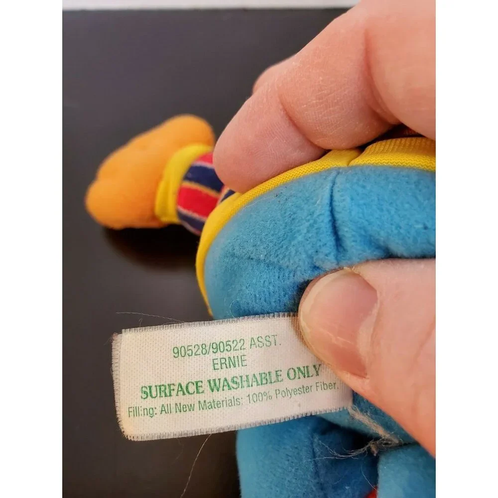 Sesame Street Ernie Plush - 10 Inch- Soft - Burt and Ernie- Cuddly -Vintage 2002